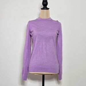 Banana Republic Purple Crew Neck Sweater Merino Wool‎ Size M Arm Cutouts
